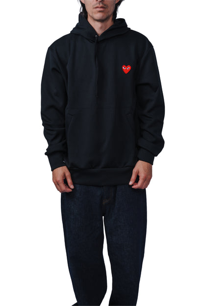 COMME DES GARCONS PLAY RED HEART PULLOVER HOODY BLACK