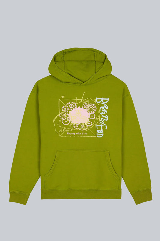 BRAIN DEAD PLAYING WITH FIRE HOODIE OLIVE