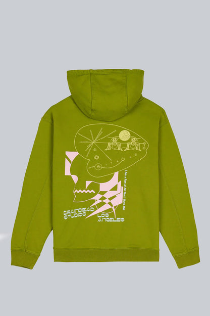BRAIN DEAD PLAYING WITH FIRE HOODIE OLIVE