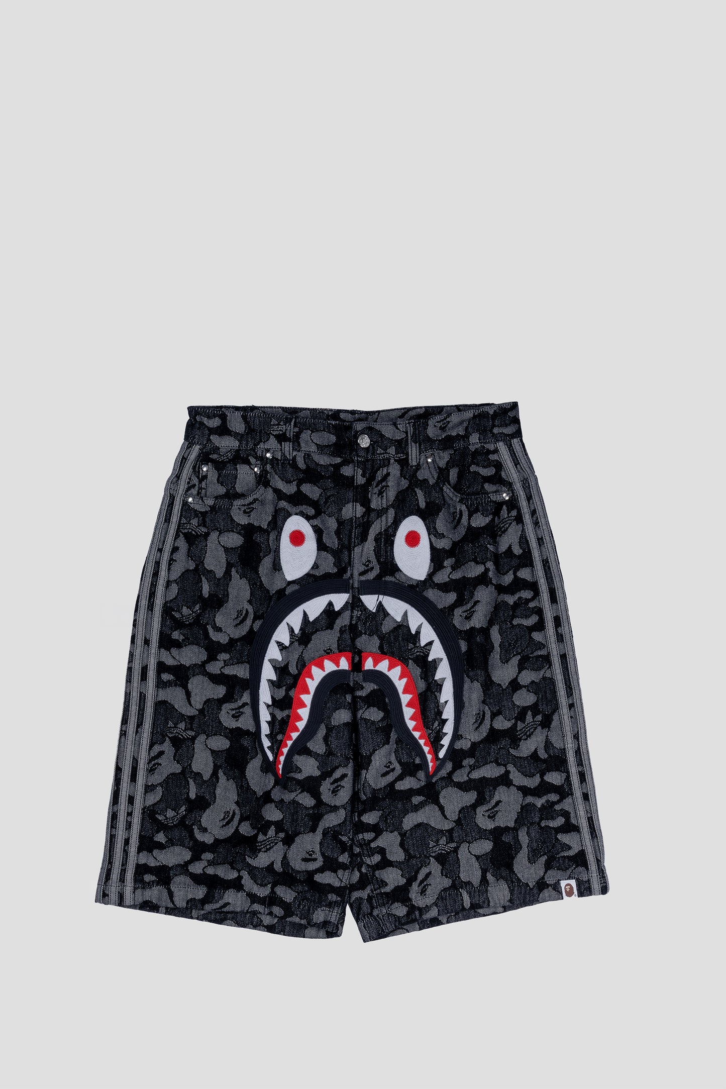 ADIDAS x BAPE WC SHARK DENIM JORTS BLACK