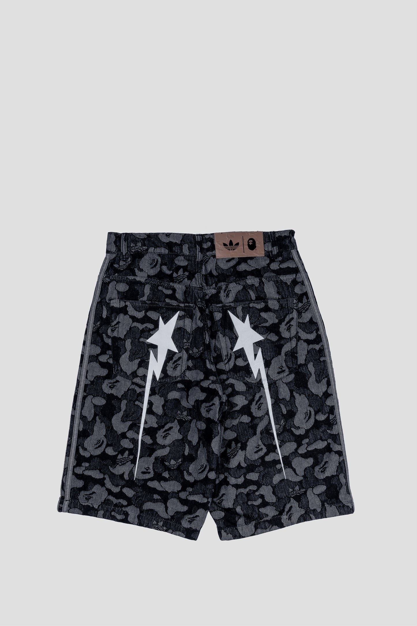 ADIDAS x BAPE WC SHARK DENIM JORTS BLACK