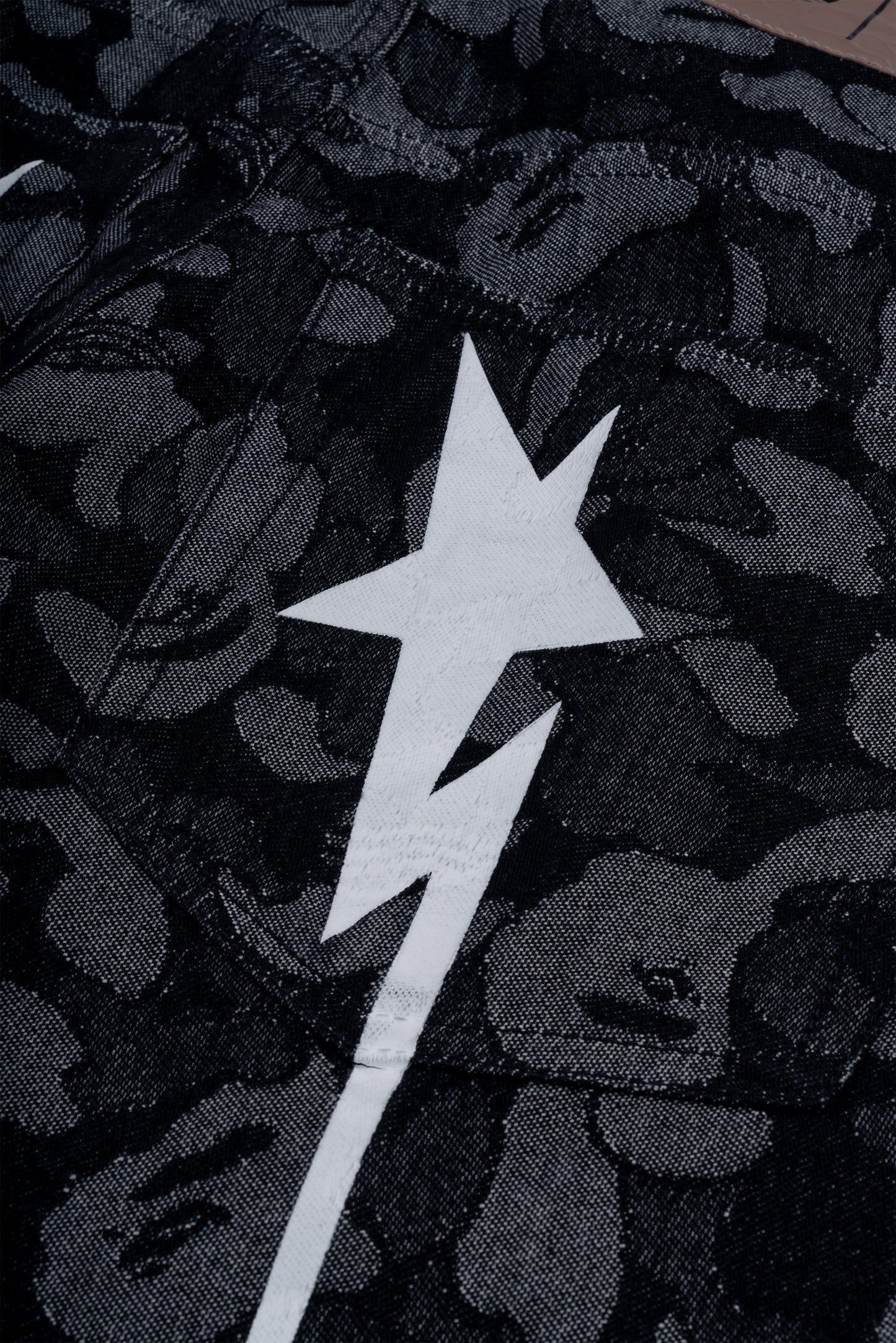 ADIDAS x BAPE WC SHARK DENIM JORTS BLACK