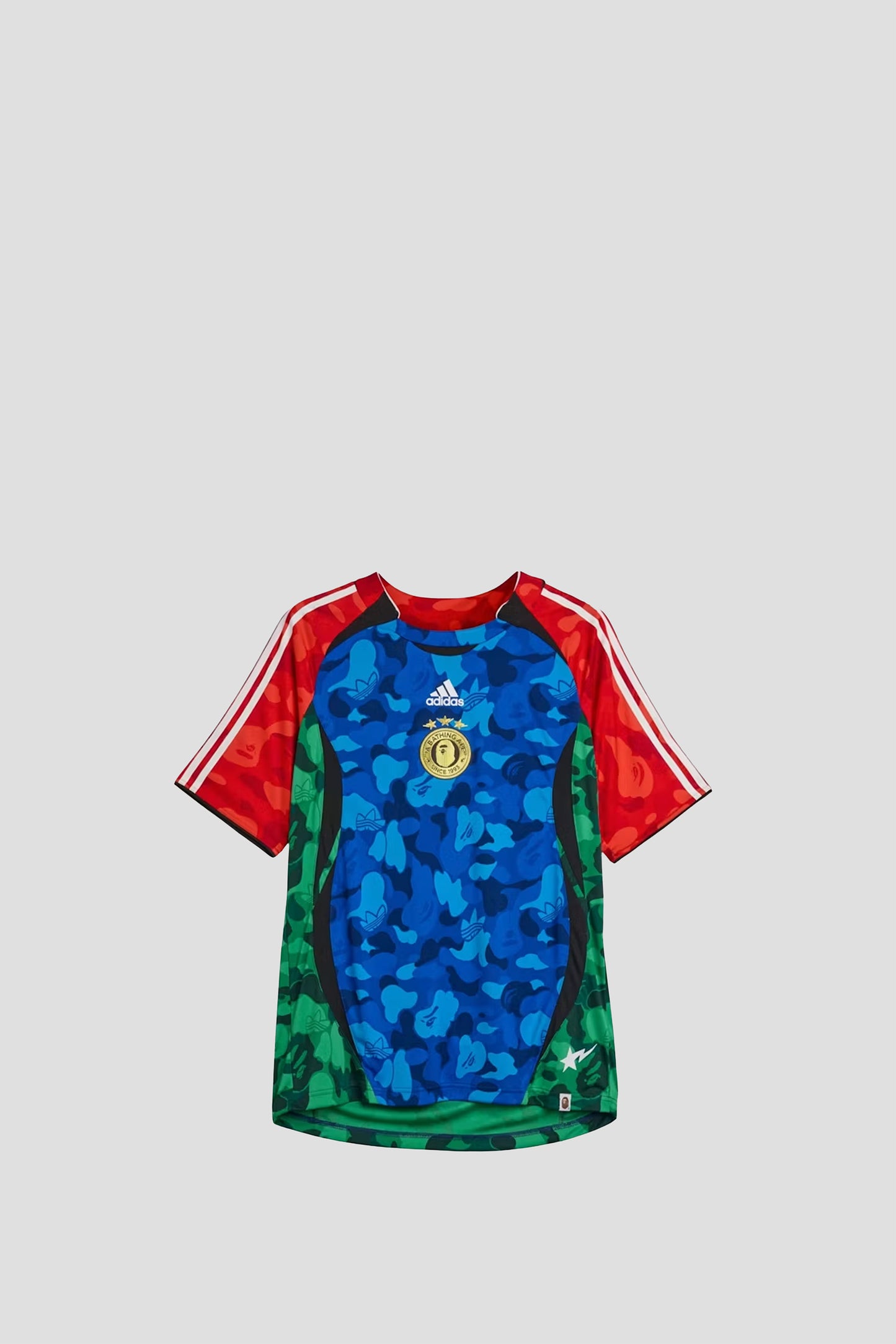 ADIDAS x BAPE TEAMGEIST TEE HOME BLUE RED GREEN