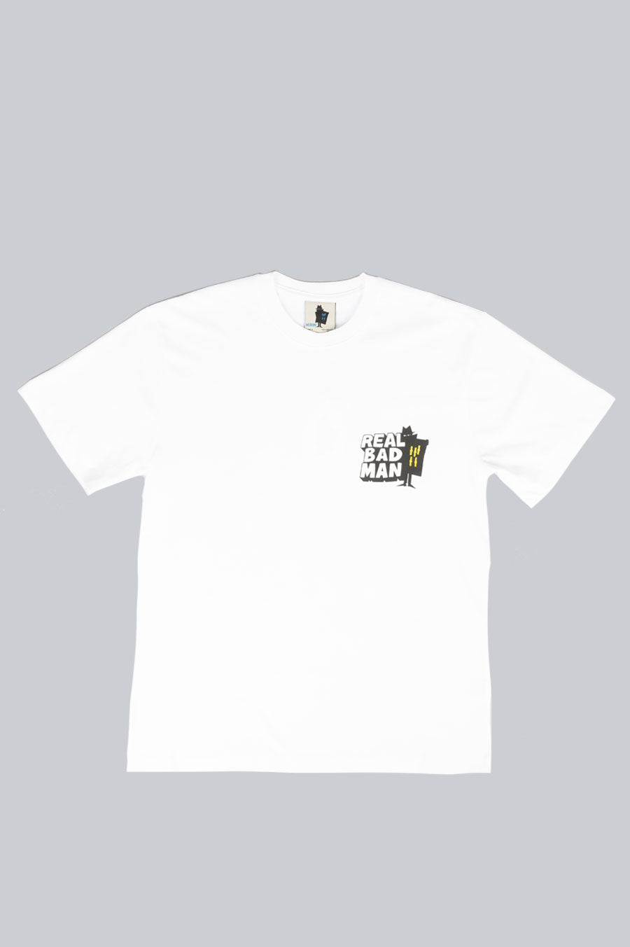 REAL BAD MAN WHO GOES THERE SS TEE WHITE
