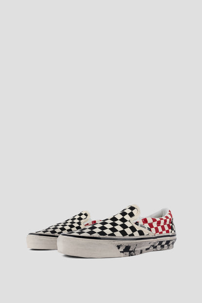 VANS CLASSIC SLIP-ON 98 LX AOD CHECKERBOARD BLACK RED