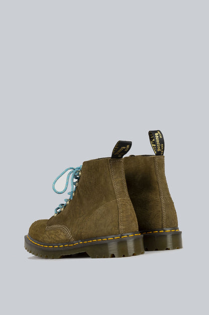 DR MARTENS 101 MADE IN ENGLAND HARDWARE SUEDE ANKLE BOOTS OLIVE