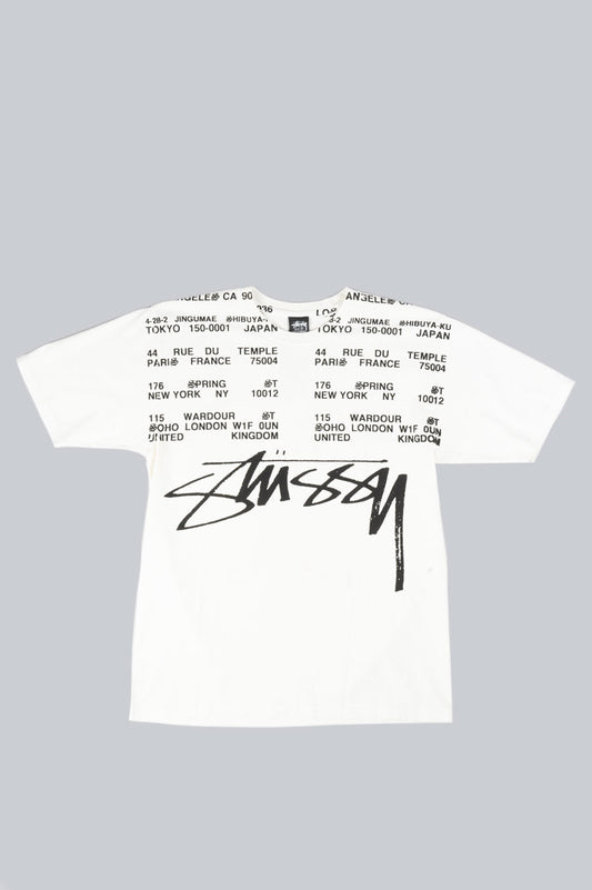 STUSSY LOCATIONS PIGMENT DYED TEE NATURAL