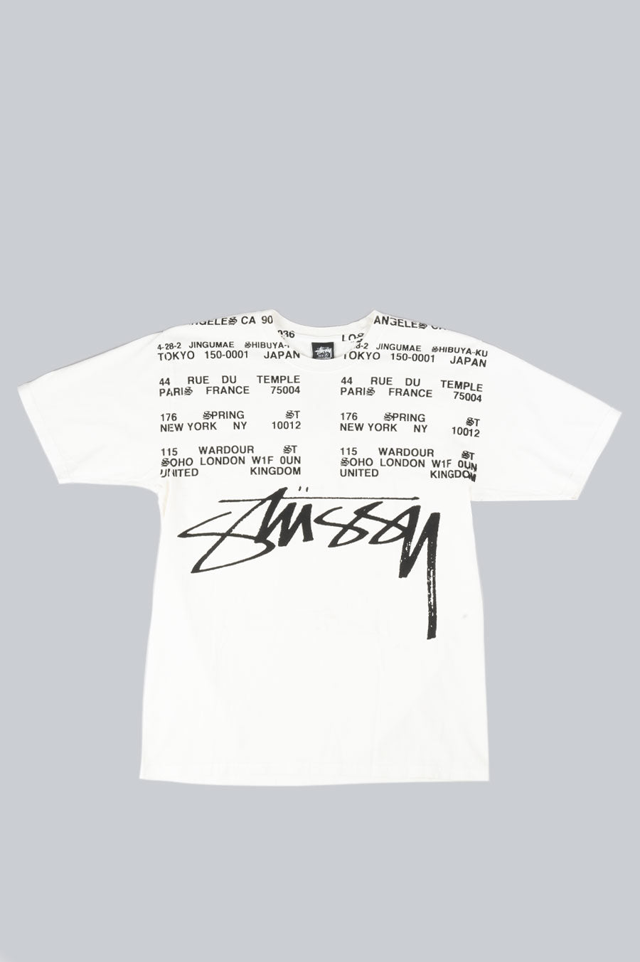 STUSSY LOCATIONS PIGMENT DYED TEE NATURAL BLENDS