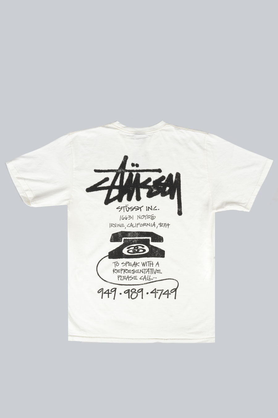 STUSSY OLD PHONE PIG DYED T-SHIRT NATURAL