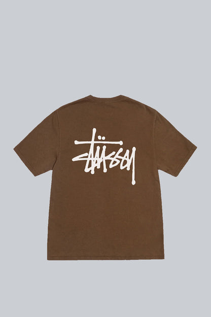 STUSSY BASIC PIGMENT DYED TEE BROWN
