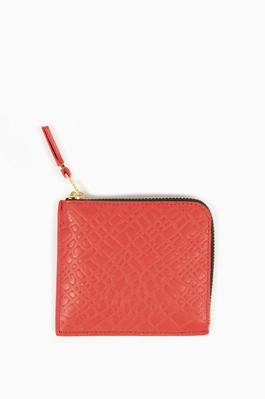 COMME DES GARCONS EMBOSSED ROOTS WALLET 3100 RED
