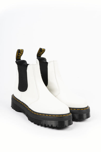 DR MARTENS 2976 QUAD CHELSEA BOOT WHITE SMOOTH