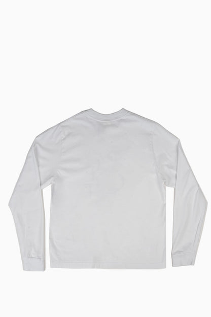 MUSEUM OF PEACE AND QUIET SERIF LONG SLEEVE T-SHIRT WHITE