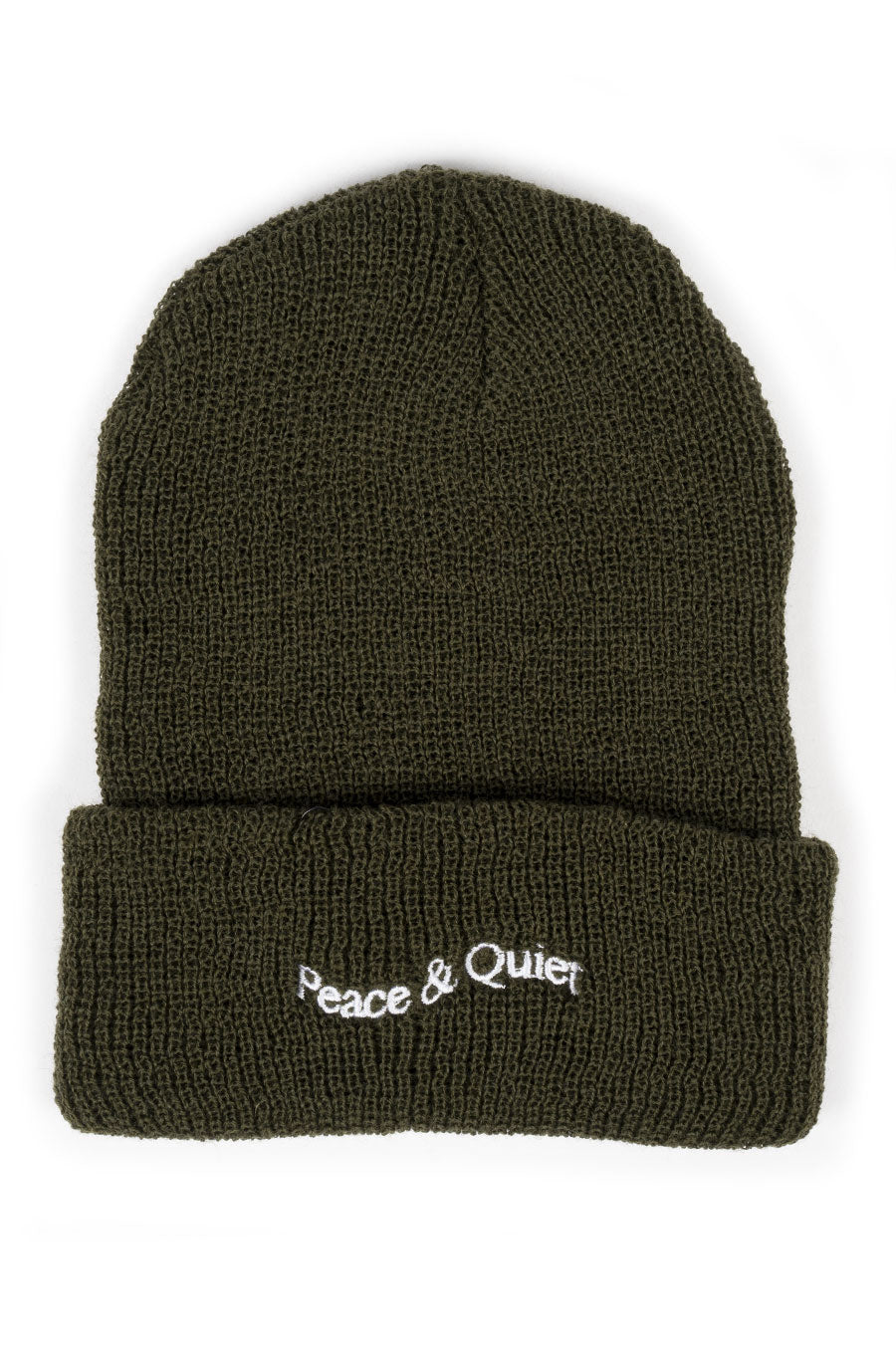 THE MUSEUM OF PEACE AND QUIET WORDMARK BEANIE OLIVE