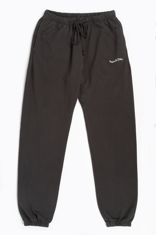 THE MUSEUM OF PEACE AND QUIET MICRO WORDMARK SWEATPANT BLACK