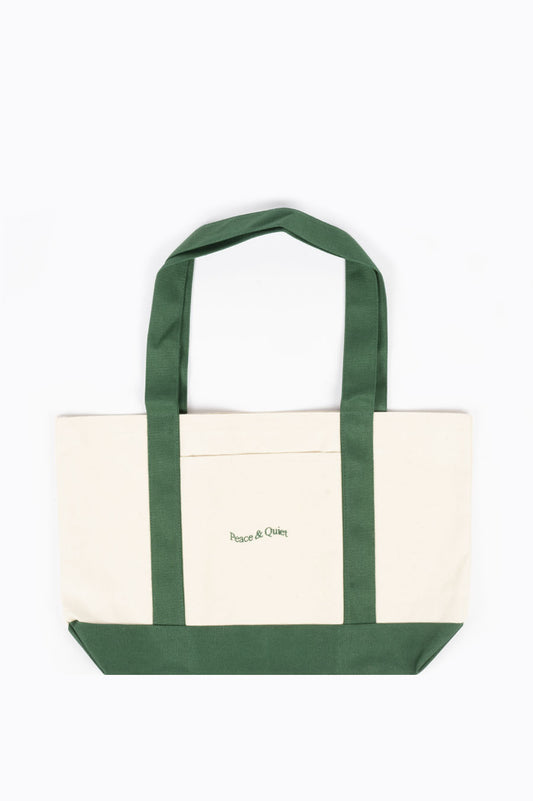 THE MUSEUM OF PEACE AND QUIET WORDMARK TOTE BAG FOREST