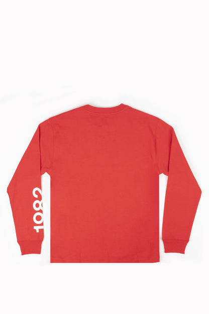 NEW BALANCE MADE IN USA GRAPHIC LS TEE TEAM RED