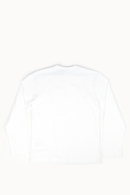 COMME DES GARCONS PLAY RED HEART CHEST LS T-SHIRT WHITE
