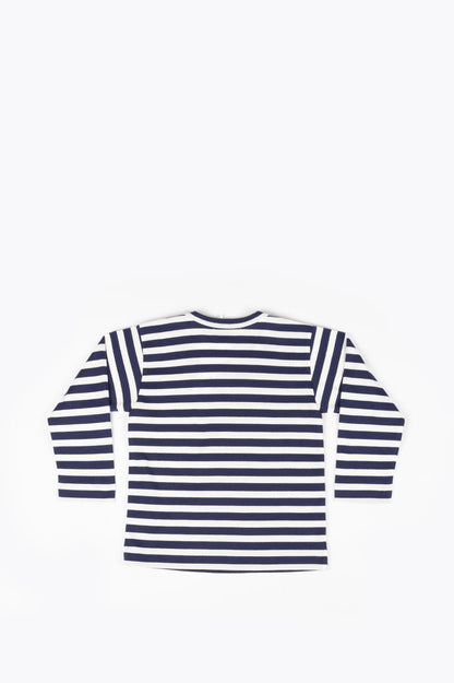 COMME DES GARCONS PLAY KIDS LS STRIPED TSHIRT NAVY