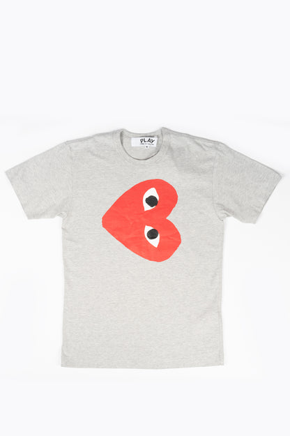 COMME DES GARCONS PLAY RED HEART TEE GREY