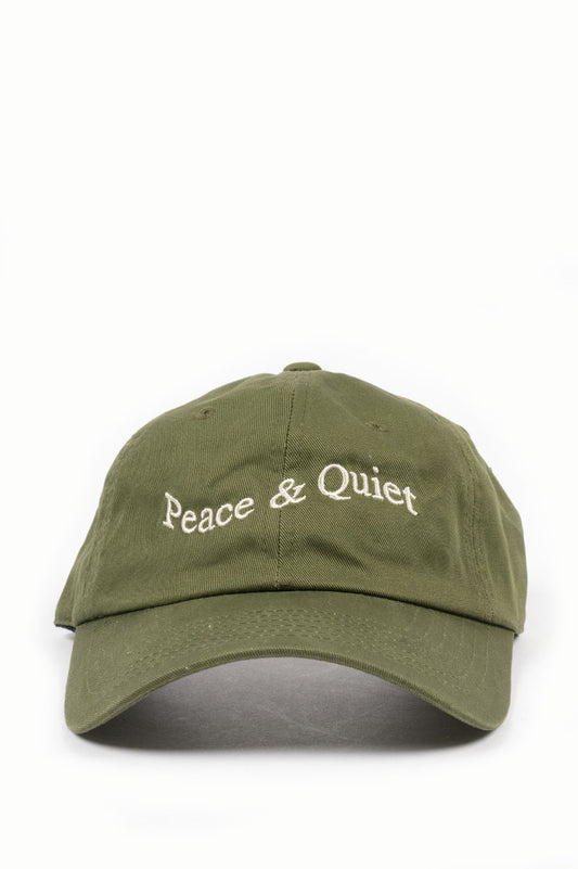 THE MUSEUM OF PEACE AND QUIET HAT WORDMARK EMBROIDERED OLIVE