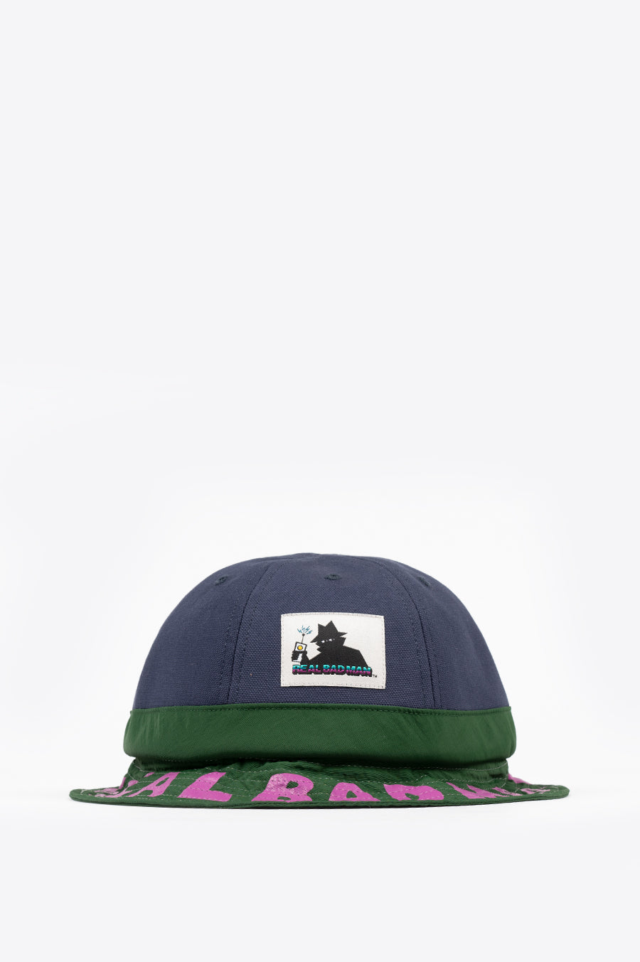 REAL BAD MAN DUO TONED BELL BUCKET HAT NATURAL BLUE GREEN