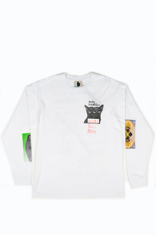 REAL BAD MAN TRIBUTE TO WARBLES LS TEE WHITE