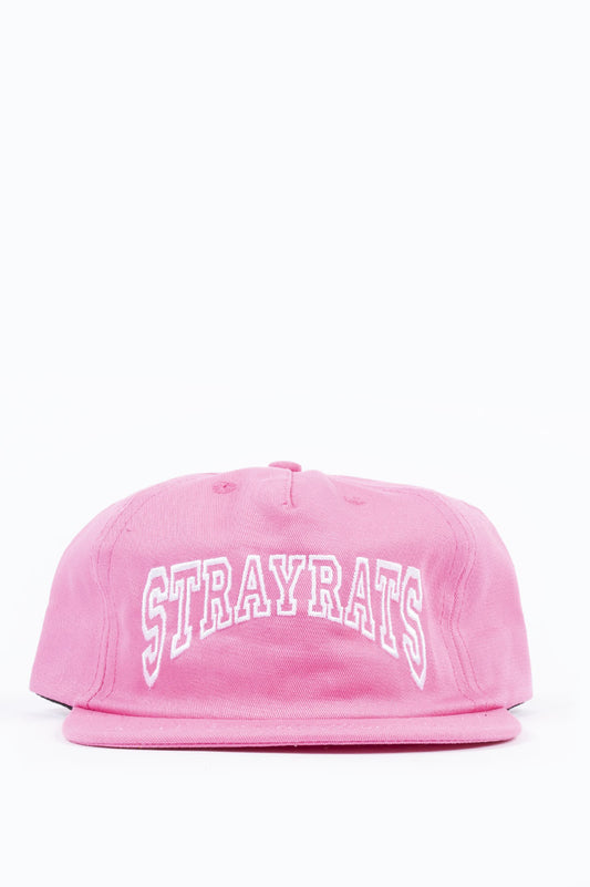 STRAY RATS COLLEGE ARCH LOGO HAT MAGENTA
