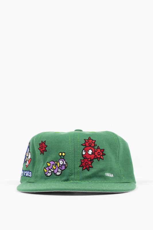 STRAY RATS X SONIC THE HEDGEHOG BADNIK FITTED HAT PIPE GREEN