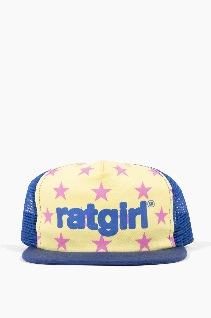 STRAY RATS RATGIRL STAR TRUCKER HAT BLUE
