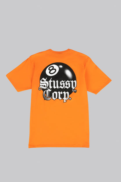 STUSSY 8 BALL CORP. TEE CORAL