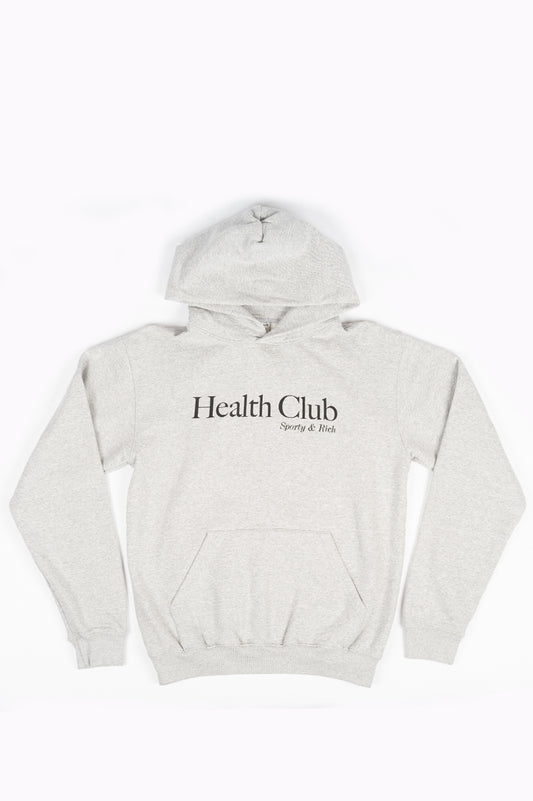 SPORTY AND RICH HEALTH CLUB HOODIE HEATHER GRAY