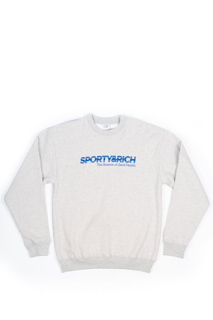 SPORTY AND RICH SCIENCE OF GOOD HEALTH CREWNECK HEATHER GRAY