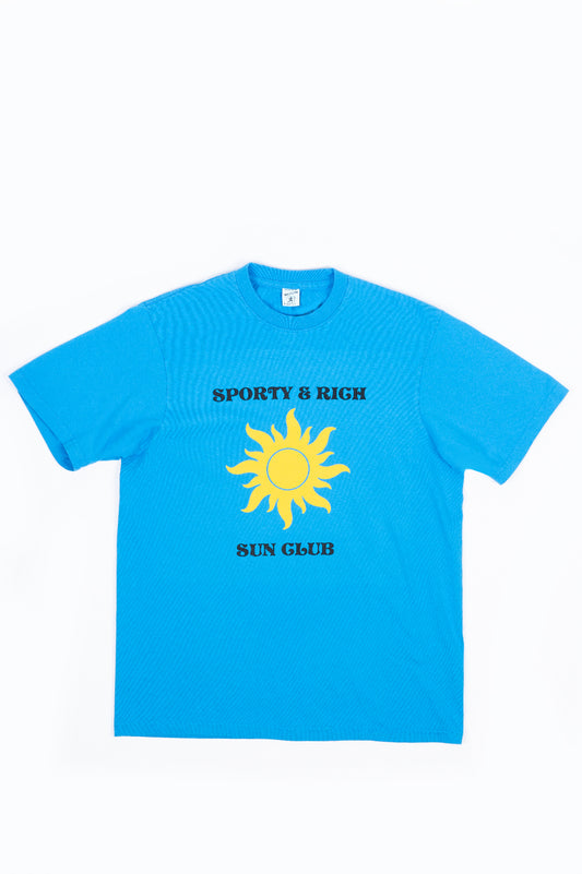 SPORTY AND RICH SUN CLUB T-SHIRT FRENCH BLUE