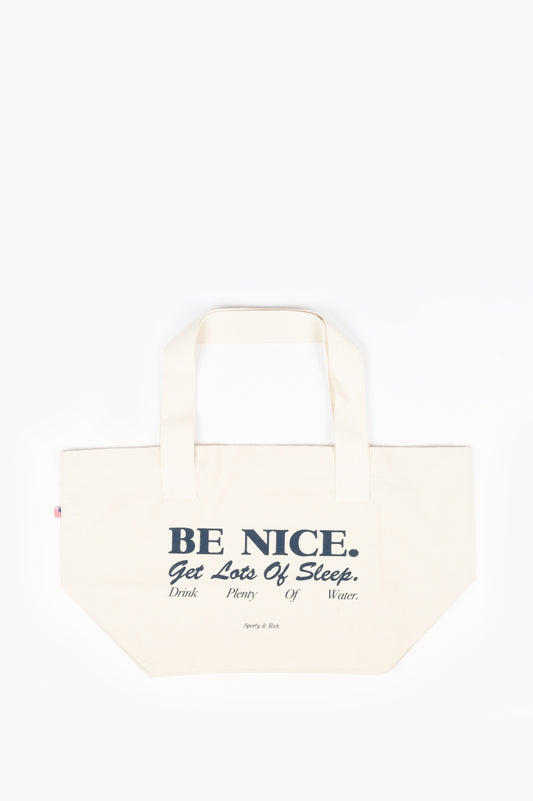 SPORTY AND RICH EXERCISE BE NICE TOTE NATURAL