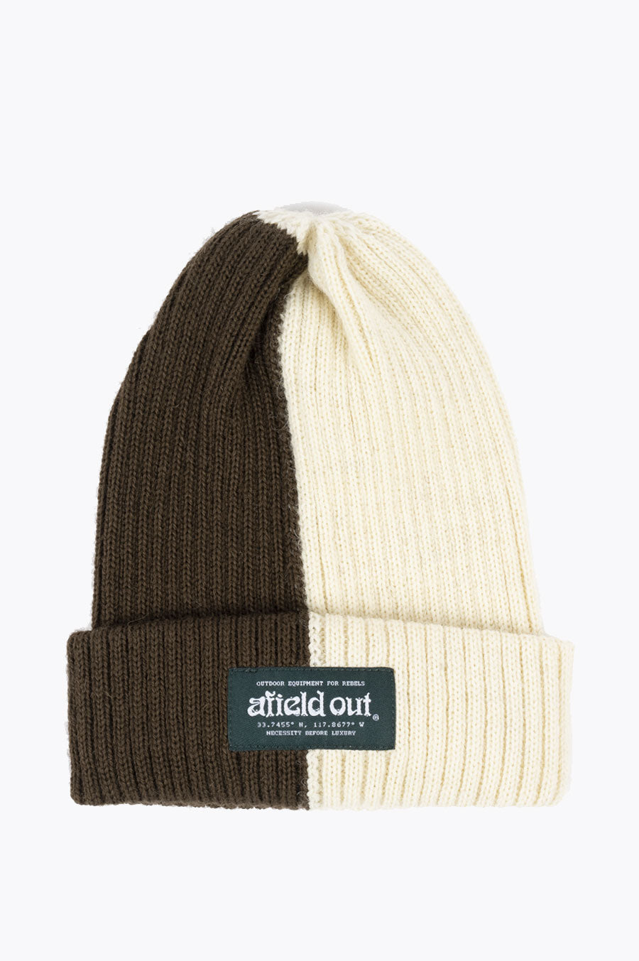 AFIELD OUT TWO TONE WATCH CAP BROWN CREAM