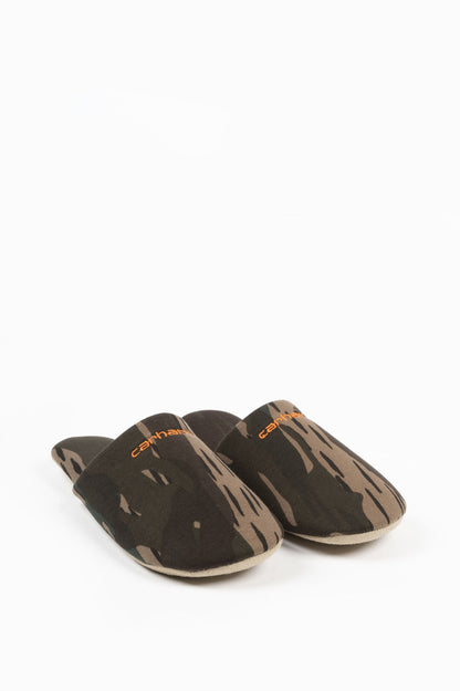 CARHARTT WIP SCRIPT EMBROIDERY SLIPPERS CAMO