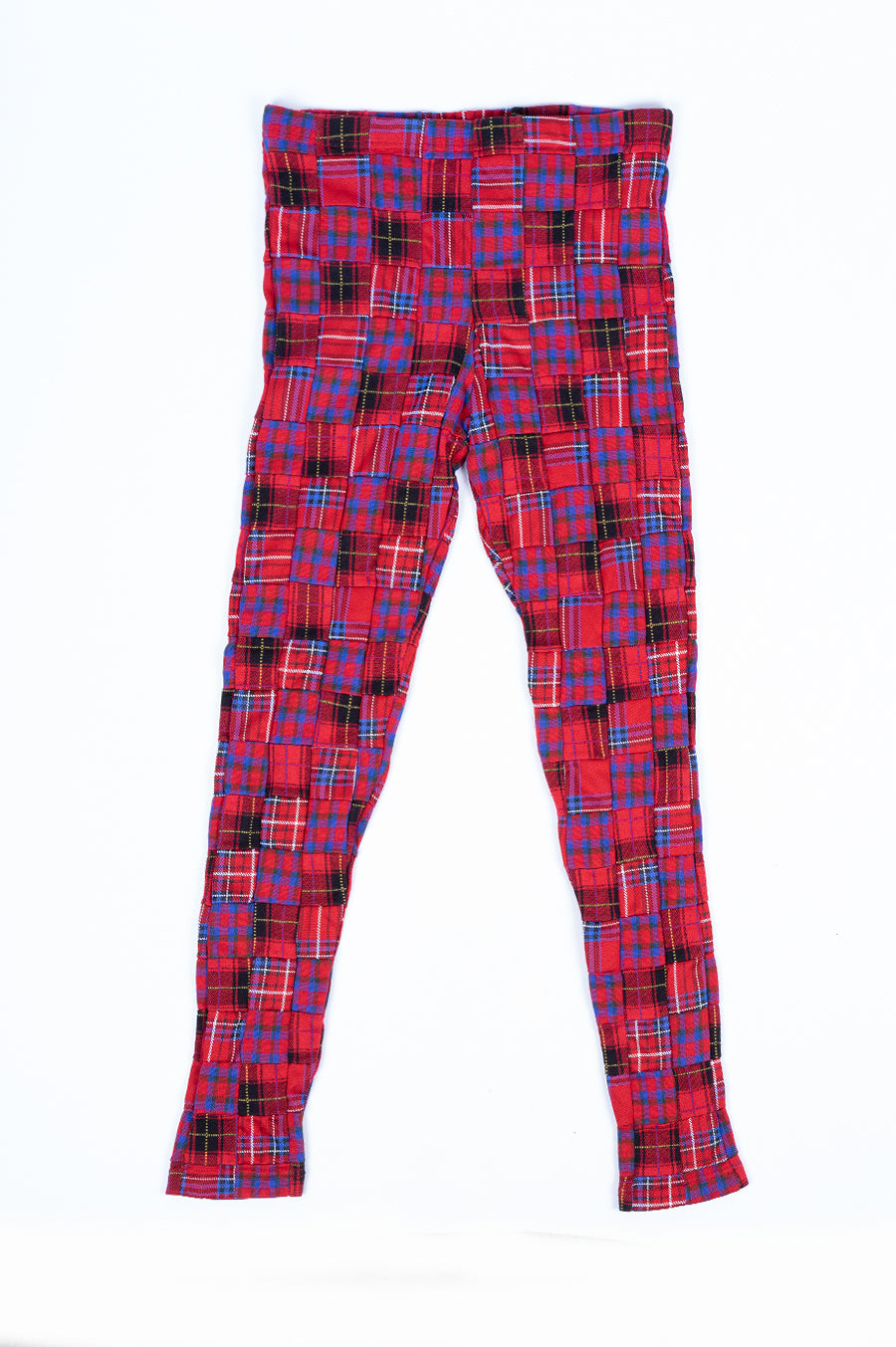 COMME DES GARCONS HOMME PLUS CHECK PATTERN POLY TIGHTS RED