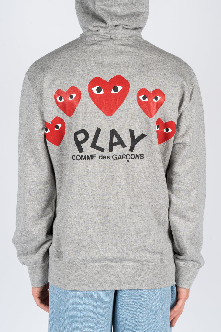 COMME DES GARCONS PLAY HOODIE JACKET LIGHT HEATHER GREY - BLENDS