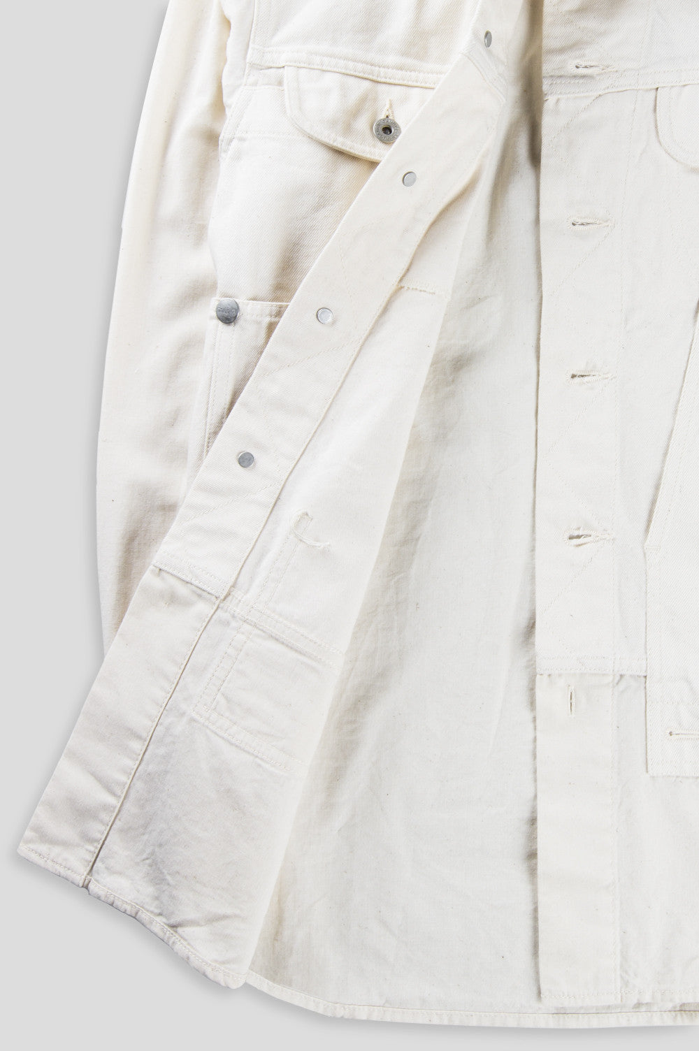 GANRYU COTTON TWILL GARMENT WASHED BUTTON DOWN NATURAL - BLENDS