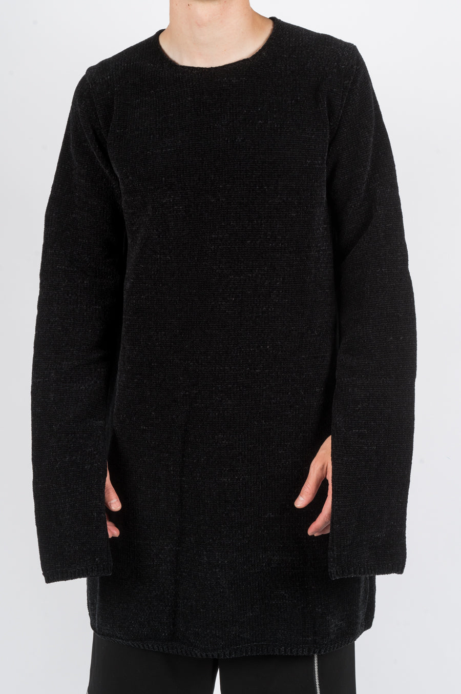 COMME DES GARCONS HOMME PLUS KNITTED SWEATER BLACK - BLENDS