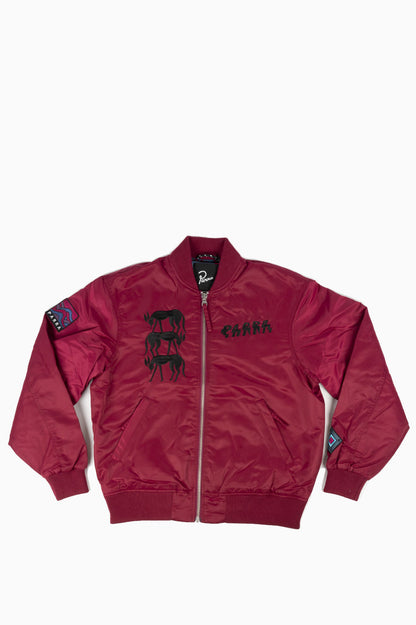 PARRA STACKED PETS VARSITY JACKET RED