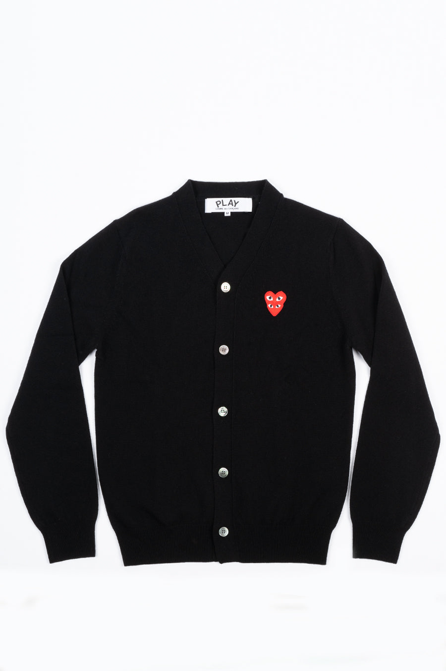 COMME DES GARCONS PLAY DOUBLE HEART CARDIGAN