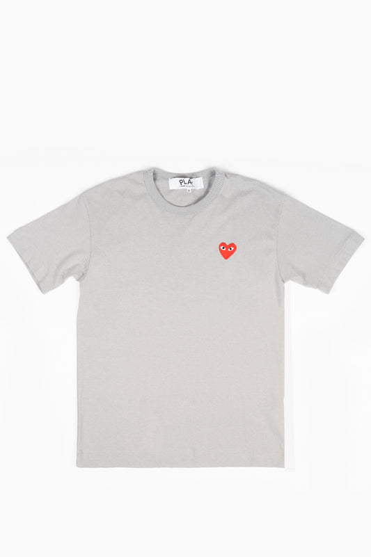 COMME DES GARCONS PLAY SS TSHIRT RED HEART GREY