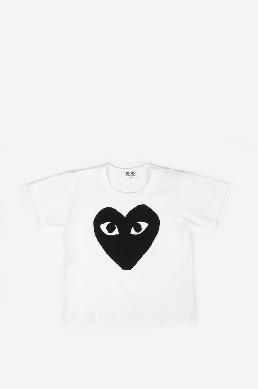 COMME DES GARCONS PLAY KIDS BLACK HEART TEE WHITE