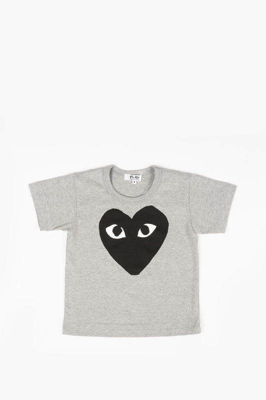 COMME DES GARCONS PLAY KIDS BLACK HEART TEE GREY