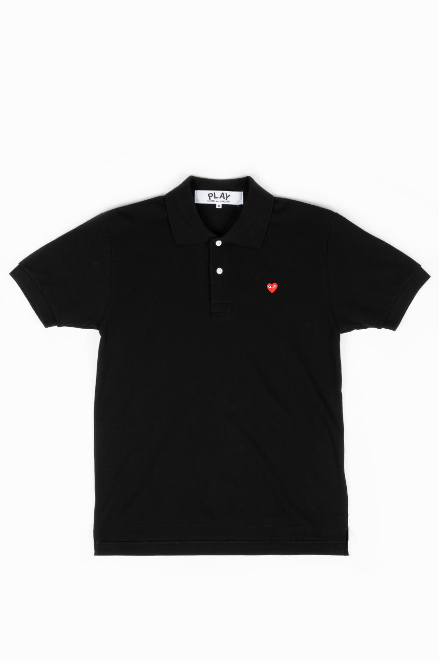 COMME DES GARCONS PLAY POLO TSHIRT BLACK SMALL RED HEART