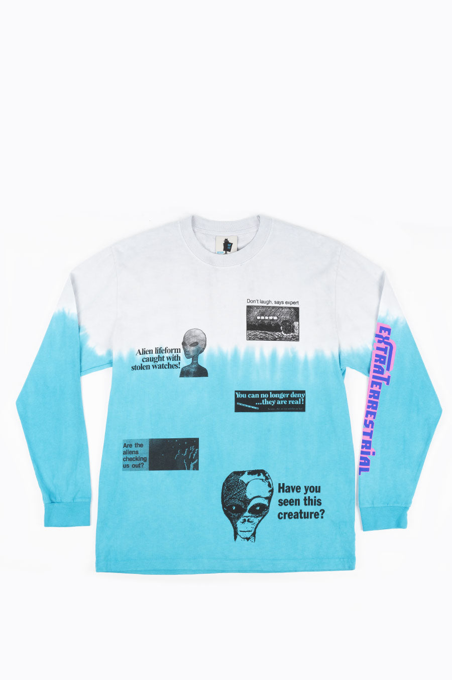 REAL BAD MAN EXTRATERRESTRIAL SHIT L/S TEE GREY BLUE