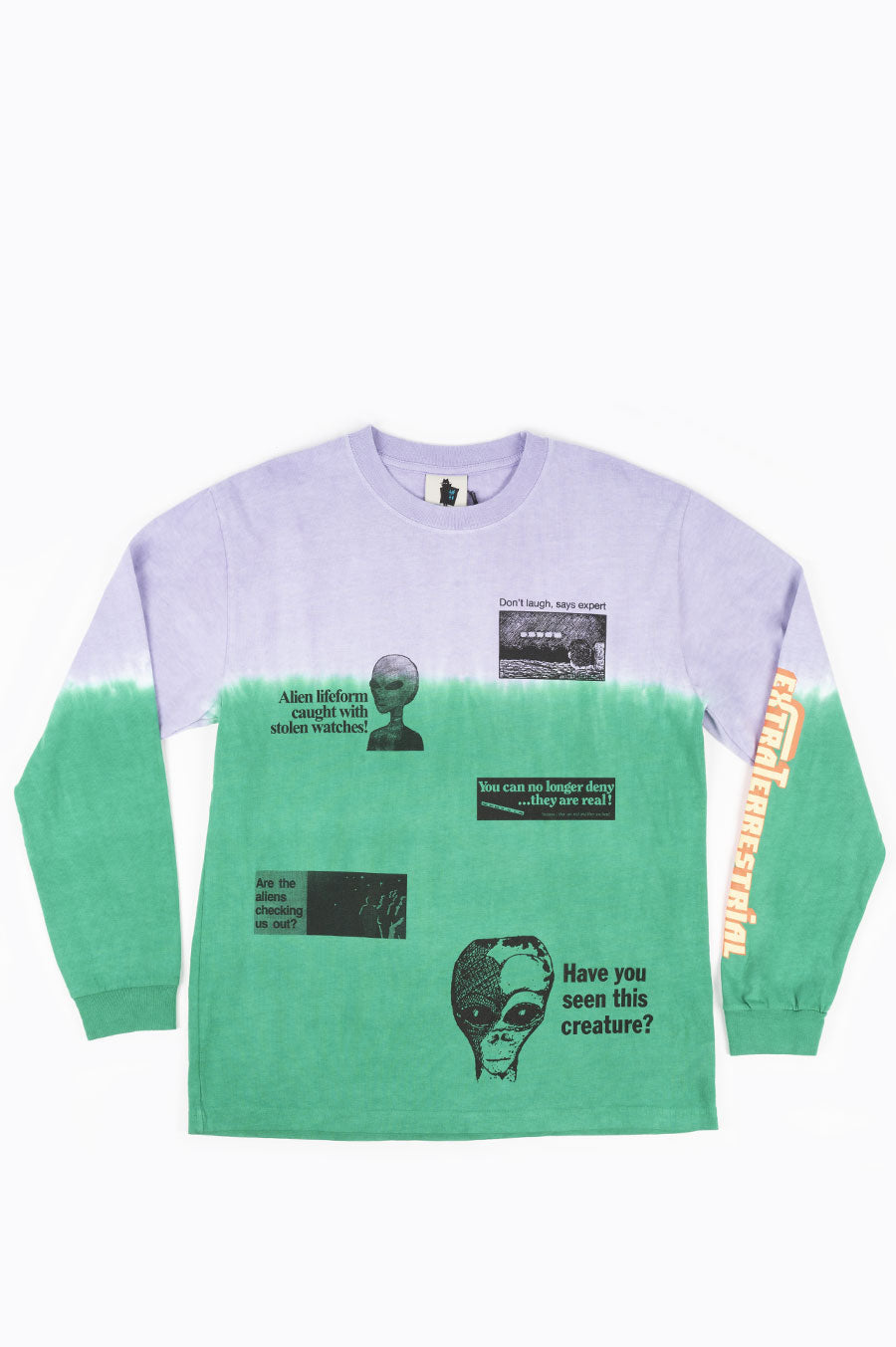 REAL BAD MAN EXTRATERRESTRIAL SHIT L/S TEE PINK GREEN
