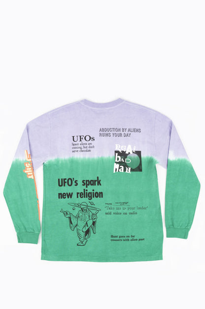 REAL BAD MAN EXTRATERRESTRIAL SHIT L/S TEE PINK GREEN